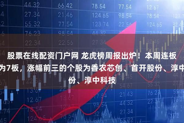 股票在线配资门户网 龙虎榜周报出炉！本周连板高度为7板，涨幅前三的个股为香农芯创、首开股份、淳中科技